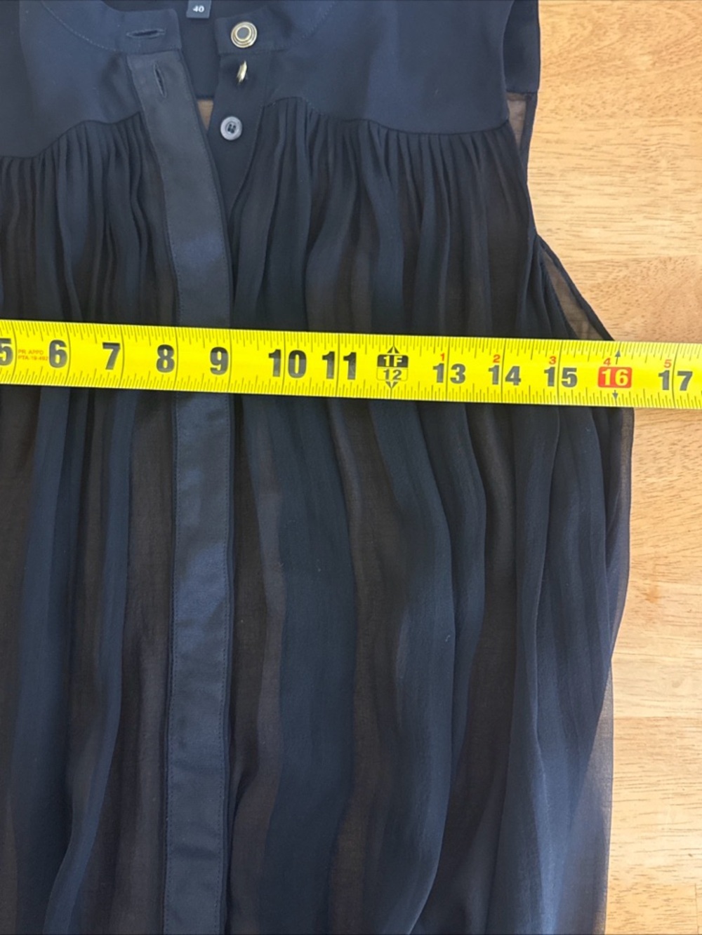 Gucci Black Silk Pleated Sleeveless Sheer Blouse Quiet Luxury 40/Small - Picture 7 of 8